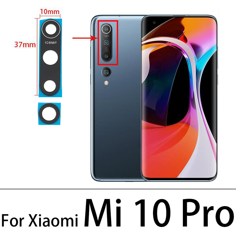 2Pcs， Original Camera Glass For Xiaomi Mi 8 10 Pro Lite Redmi 9C Note 11 6 7 8 9S 9 10 Pro 5G Max Back Camera Lens Glass + Glue: For Mi 10 Pro