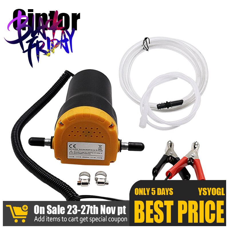 12V 60W Oil/crude oil Fluid Sump Extractor Scavenge Exchange Transfer Pump Suction Transfer Pump + Tubes for Auto Car Boat