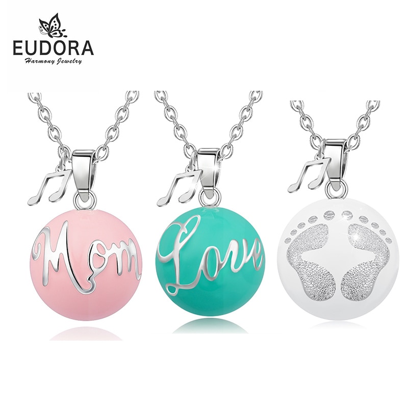 Eudora Gravidanza bola 20 mm armonia bola Pendente Della Collana Della sfera con mini di Musica Dei Monili di fascino per la donna gravidanza nuovo mamma regalo