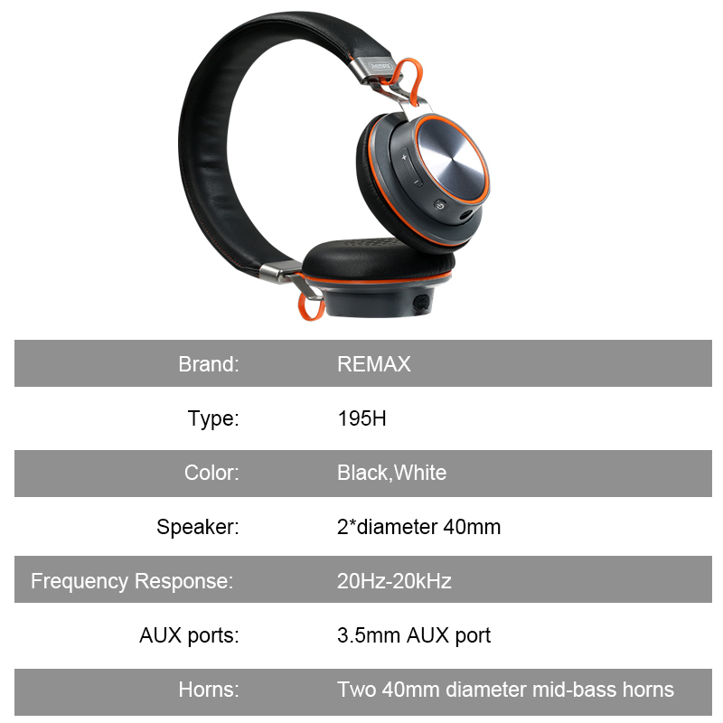 195hb bluetooth hörlurar stereo handsfree trådlösa headset hörlurar med 3.5mm pluggar mikrofon trådlös + trådbunden hörlurar