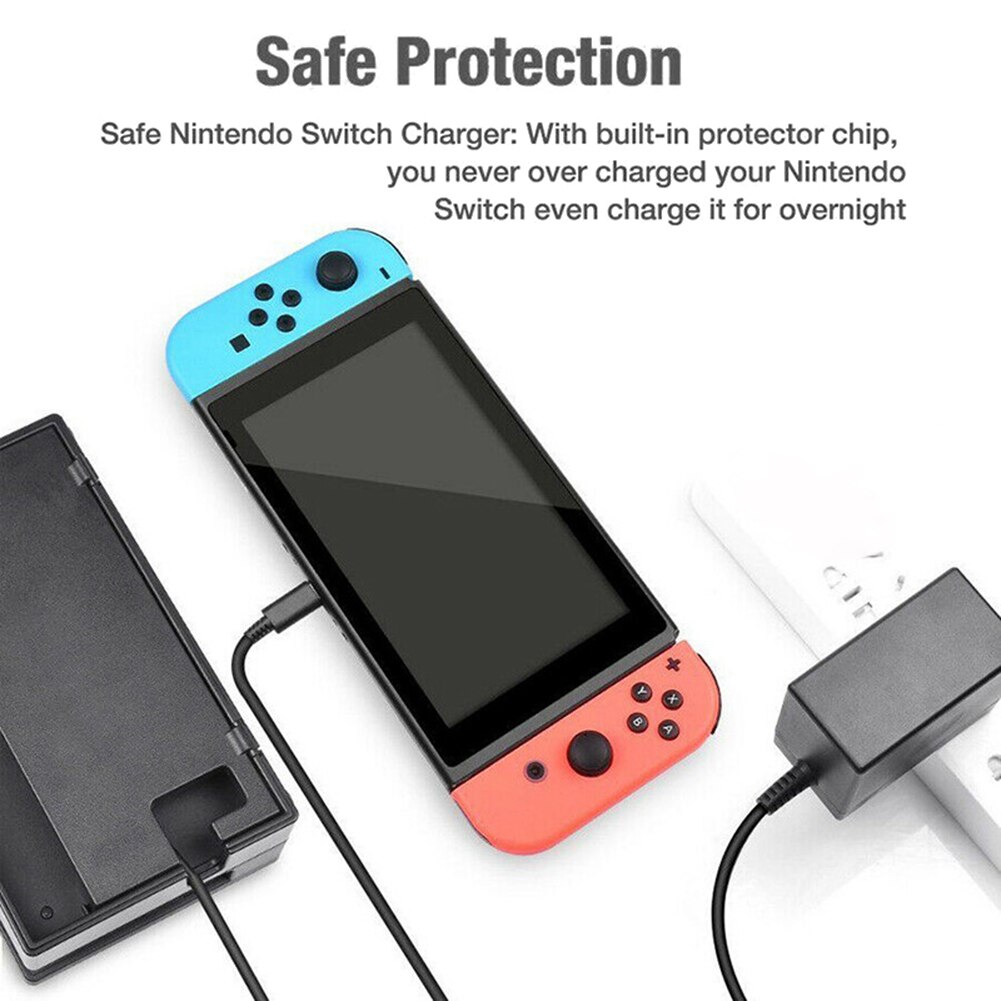 Eu/us stik ac adapter oplader til nintendo switch ns spilkonsol væg rejse hjem 5v 2.6a hurtig opladning usb type c strømforsyning