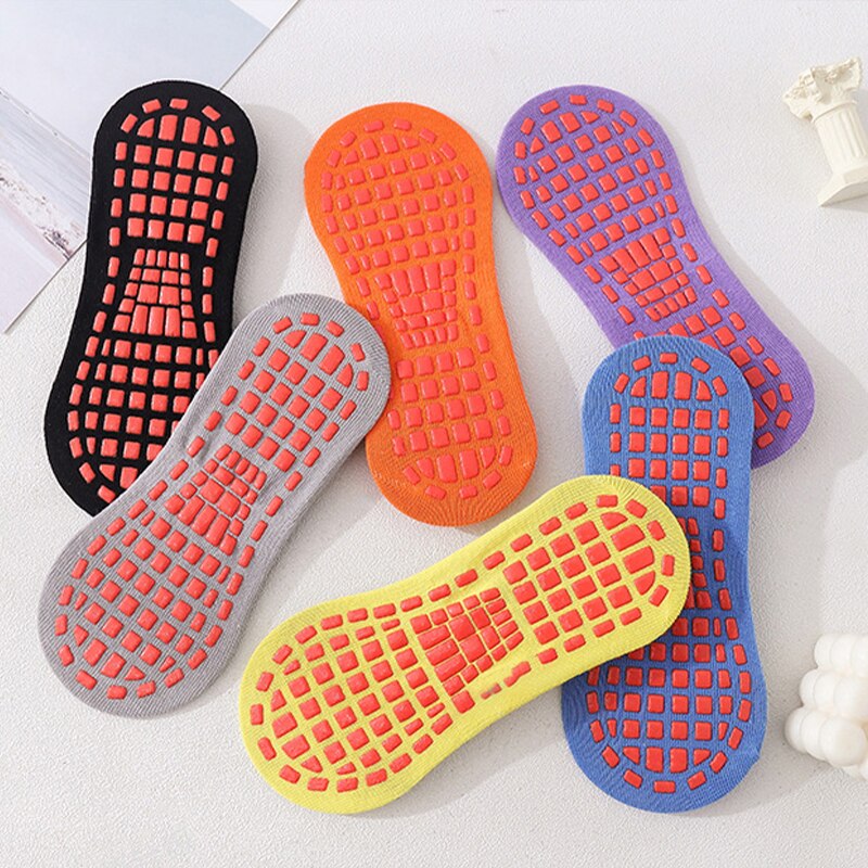 Calcetines antideslizantes para niños y adultos, calcetín de trampolín de algodón transpirable, corto, elástico, para niño y niña, para exteriores, deportes y Yoga