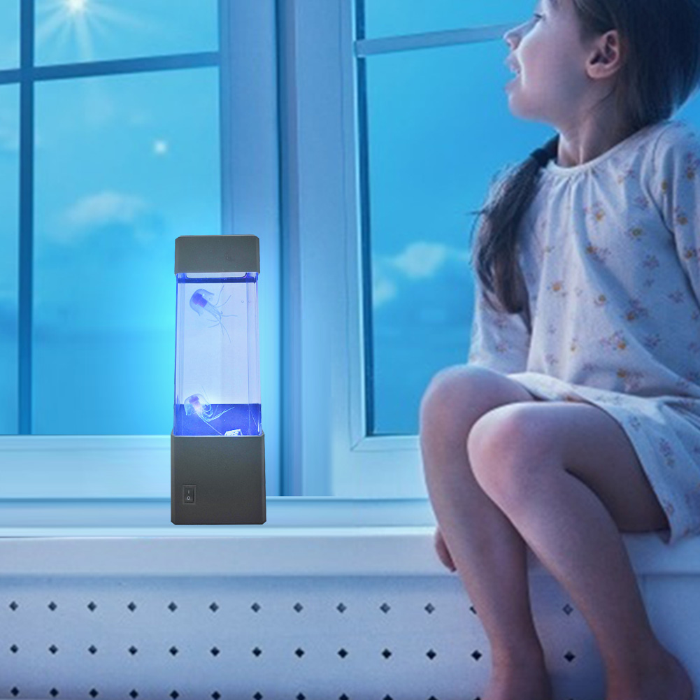 Fantasie USB/Batterij Aangedreven Kwallen Watertank Aquarium LED Lamp Kleur Veranderend Nachtkastje Lava Nachtlampje voor Thuis Slaapkamer Deco