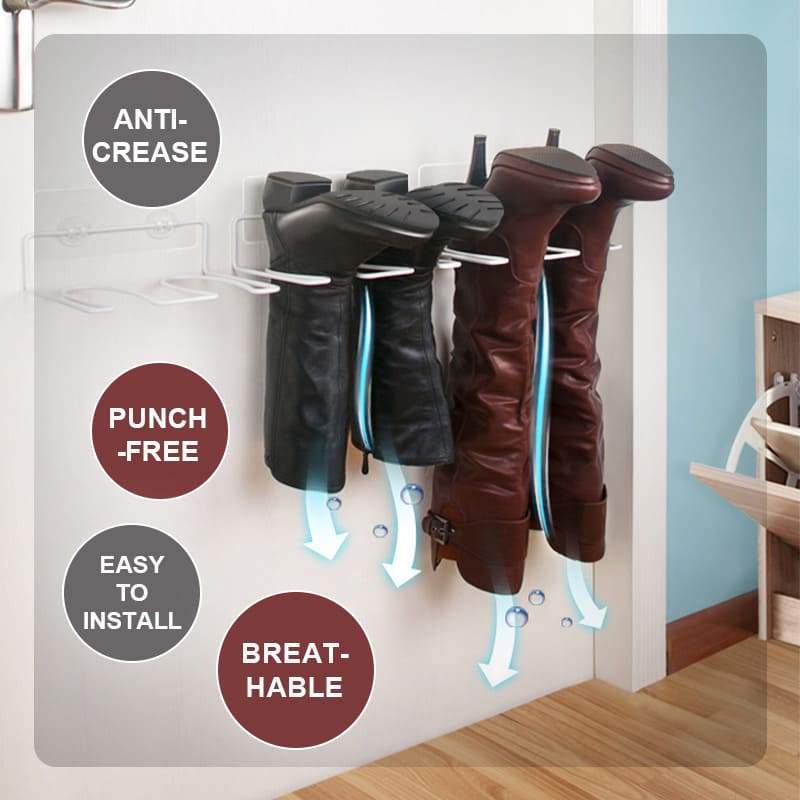 Zapatero de montaje en pared para Botas Largas, soporte para botas, estante de almacenamiento de Botas Largas a prueba de polvo montado en la pared