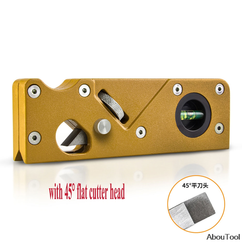 Edge Corner Planer 45 Degree Bevel Planer Chamfering Trimming Hand Planer Woodworking DIY Tool with Cutter head Woodworking Kits: gold with 1 head