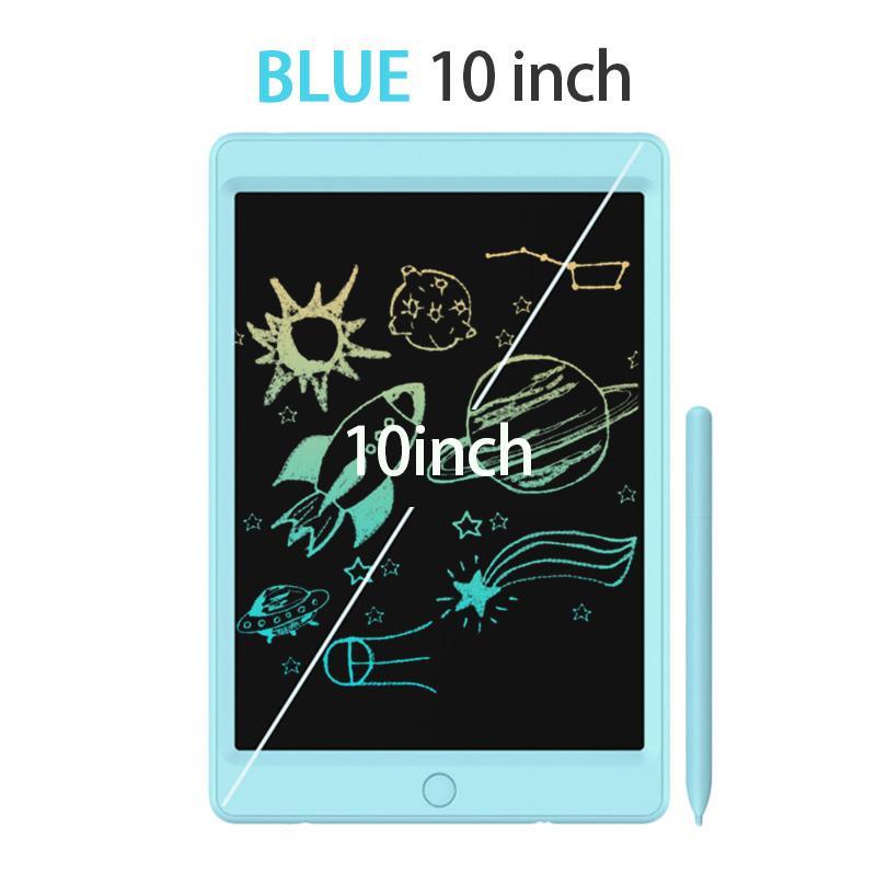 Tablette d'écriture lcd 10 pouces, tableau d'écriture électronique graphique, tableau de dessin pour enfants, adultes, maison, bureau, école: Bleu
