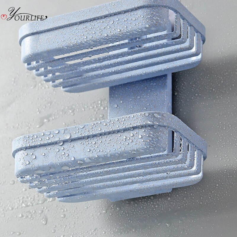 OYOURLIFE ścienna mydelniczka ze słomy pszennej łazienka dwuwarstwowa tacka na mydło mydelniczka prysznicowa akcesoria łazienkowe