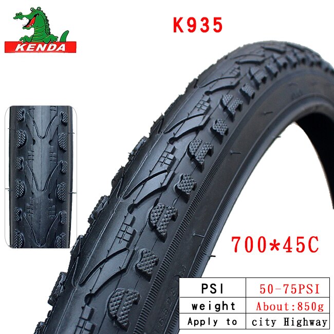 Kenda de neumáticos de bicicleta de K935 de alambre de acero de 26 pulgadas 1,5 de 1,75 de la carretera 1,95 bicicleta MTB 700*35 38 40 piezas de neumáticos urbanos para bicicleta de montaña 45C: 700X45C