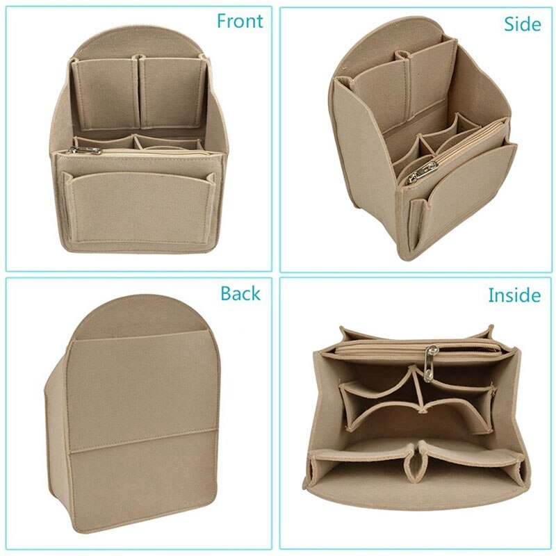 Mochila de fieltro insertar organizador bolsa de almacenamiento bolsa Universal en bolsa hombres mujeres bolsos de hombro bolso de mano organizadores