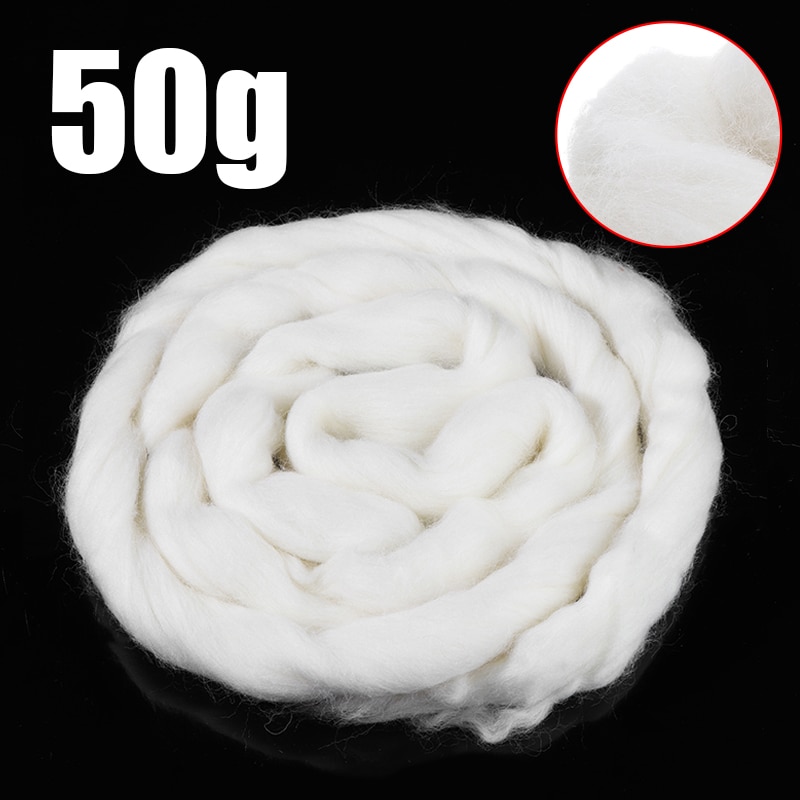 50g Zachte Witte Merino Geverfd Vilten Wol Tops Zwervende Wol Fibre Voor Naaldvilten DIY Pop Handwerken Naaien Projecten