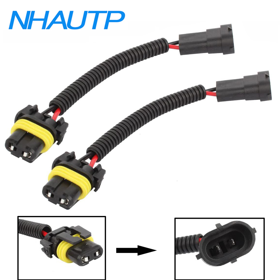 NHAUTP 2 uds HB3 9005 HB4 9006 hembra a H11 conector macho arnés de cableado faro de coche luz antiniebla Cable adaptador de enchufe