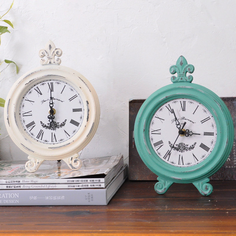 nordisch retro Holz Tisch Uhr Runde Altmodische Schreibtisch Uhr Schlafzimmer Nachttisch Dekoration Heimnutzung Schreibtisch Dekorative Artikel