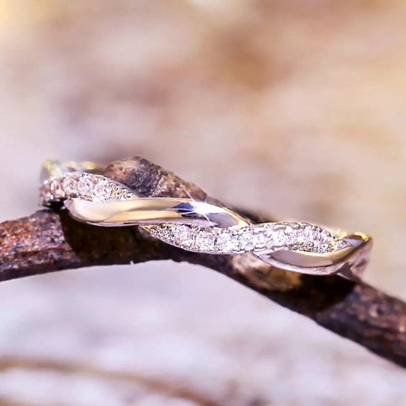 Bague de mariée en Zircon blanc pour femmes, anneau de mariage, de fiançailles, de couleur or argent, délicat, Simple, à la , 1 pièce