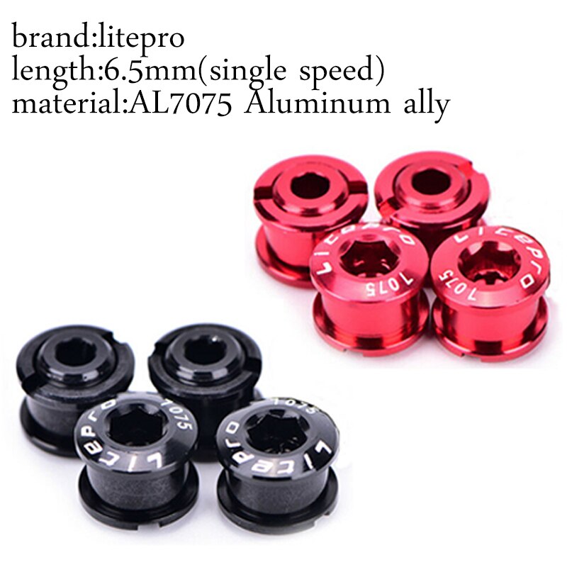 Litepro 4/5Pcs Mtb Kettingblad Bouten Aluminium Single Speed Disc Super Licht Kettingwiel Schroeven Voor Road Mountain fiets Crank