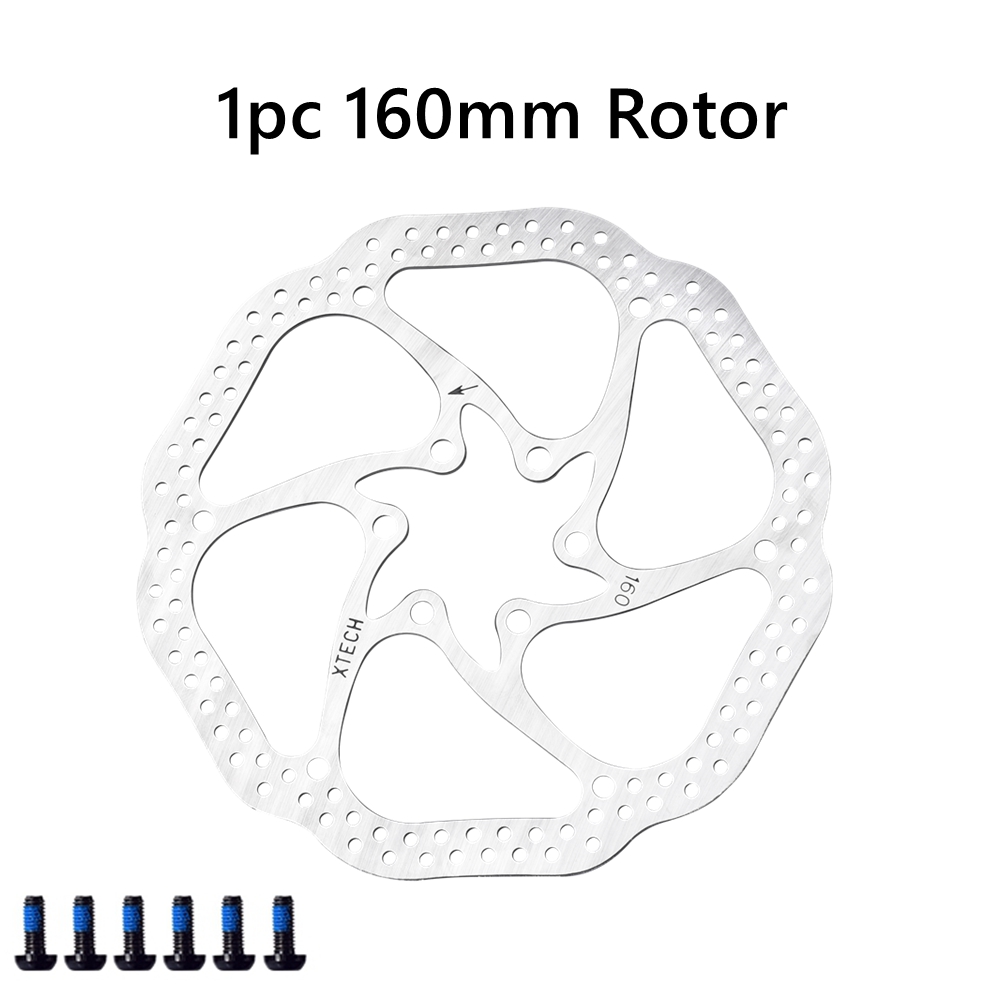 ZOOM Bike Mechanical Brake Caliper Adapter MTB Bilateral Drive Bicycle Front Rear Disc Brake Caliper Device Brake Pads DB680: 1PC 160mm Rotor