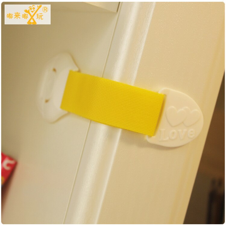 1 Uds. Cerradura para niños, protección de puertas de bloqueo para niños, seguridad para niños, cierre de plástico, seguridad para bebés para cajones: yellow
