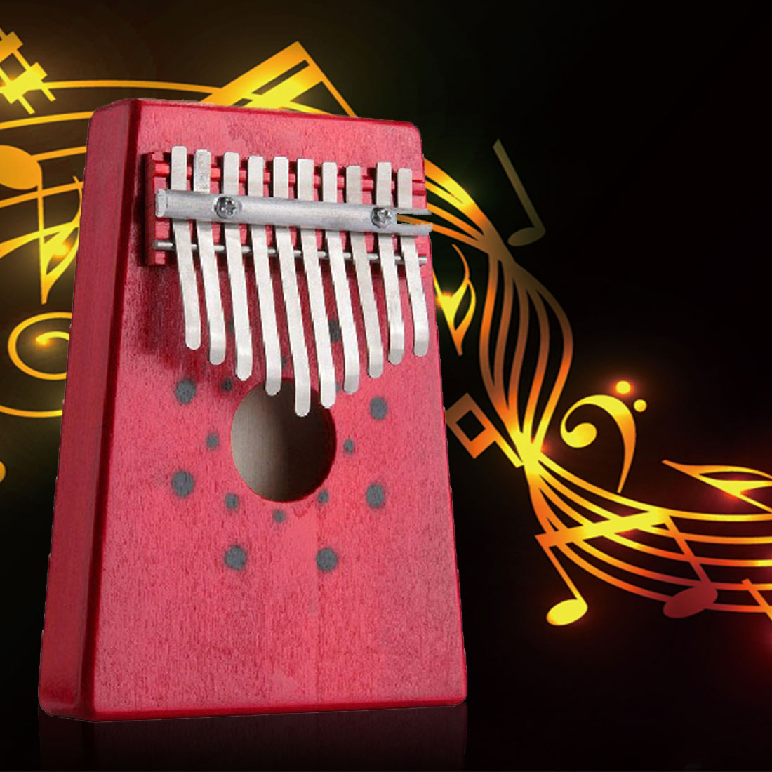 Professionele Promoties Rood 10 Toetsen Kalimba Duim Piano Traditionele Muziekinstrument Draagbare Grote