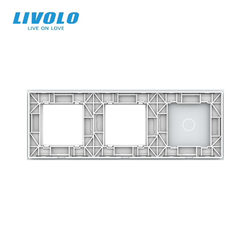 Livolo Wit Pearl Crystal Glass, 222Mm * 80Mm, Eu Standaard, 1Gang & 2 Frame Glass Panel,C7-C1/Sr/SR-11(4 Kleuren), alleen Panel, Geen Logo
