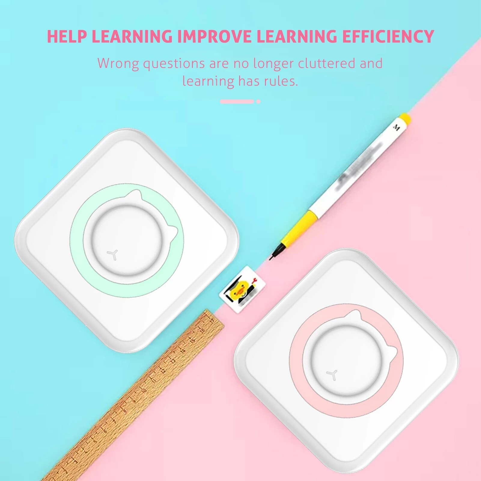 Pocket Thermal Printer Portable Mini Wirelessly BT Connect 200dpi Photo Label Memo Wrong Question Printing with