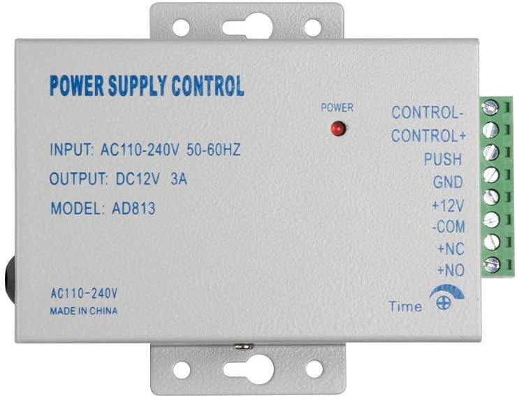 Elektrisk lås tmezon elektrisk døråbner med strømforsyningskontrol metaldør nc mode fejlsikker  dc 12v adgangskontrol: Strømforsyningskontrol