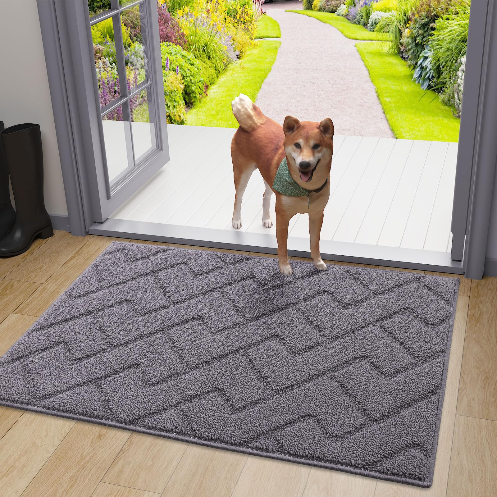 Olanly-Tapete de Porta Impermeável Antiderrapante Interior e Exterior, Welcome Mat para Entrada, Entrada em Casa, Quatro Estações, Livre de Odor: 30*40 cm / Branco