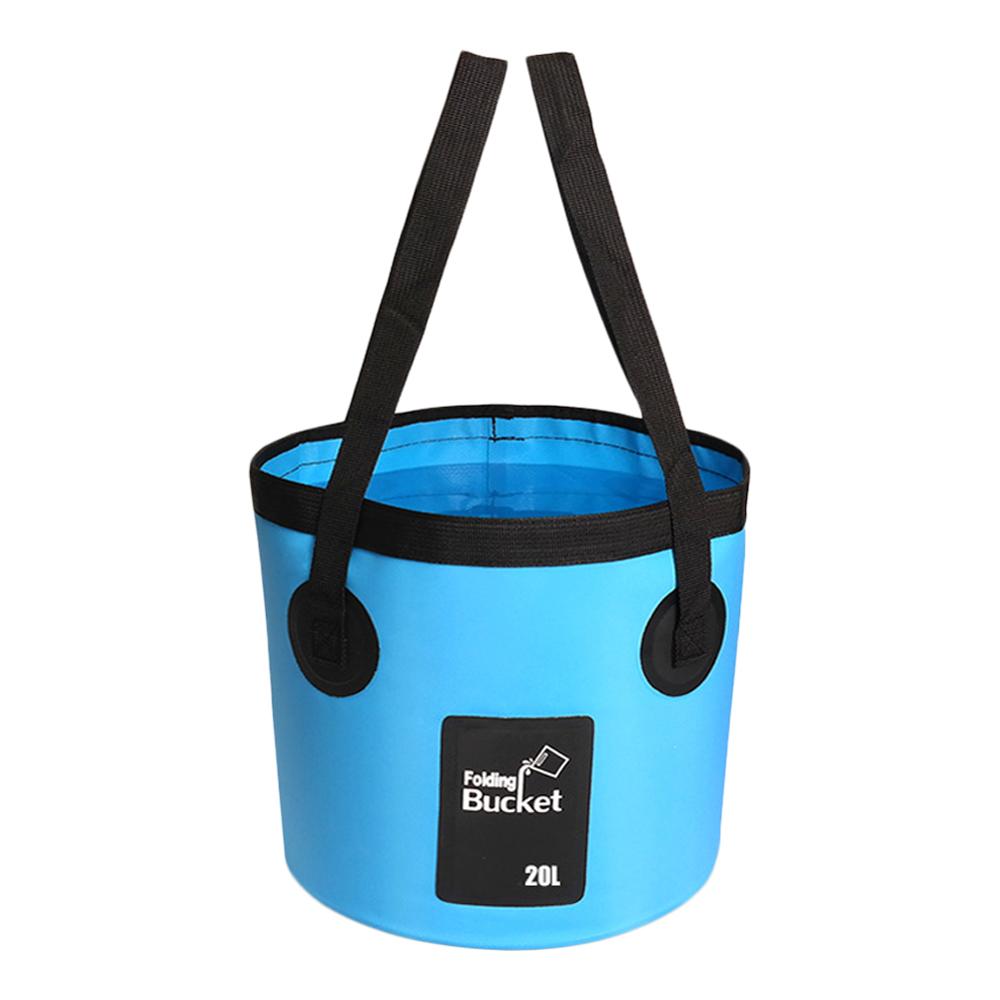 12L 20L Fishing Bucket Folding Bucket Outdoor Fishing Box Car Wash Bucket Integrated Molding Camping Tools Fishing Accessories: blue 20L