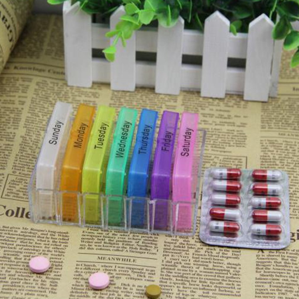 7 dages pilleæske pilleæske beholder til tabletter ugentlig pilleæske tablet sorterer medicin ugentlig opbevaringsæske beholder arrangør