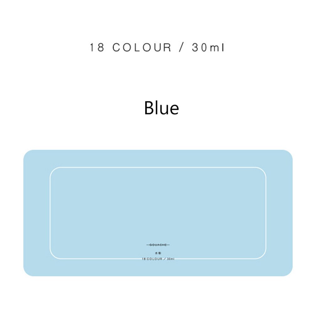 18 Colors Gouache Paint Set 30ml Portable Case with Palette Gouache Paint Set NIN668: Bluish Green