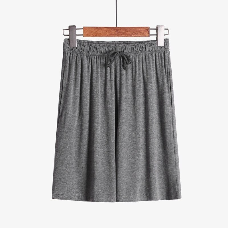 Plus Size 4XL Men Summer Solid Soft Sleeping Shorts Mens Sleepwear Casual Sleep Pants Loose Comfortable Sleep Bottoms Homewear