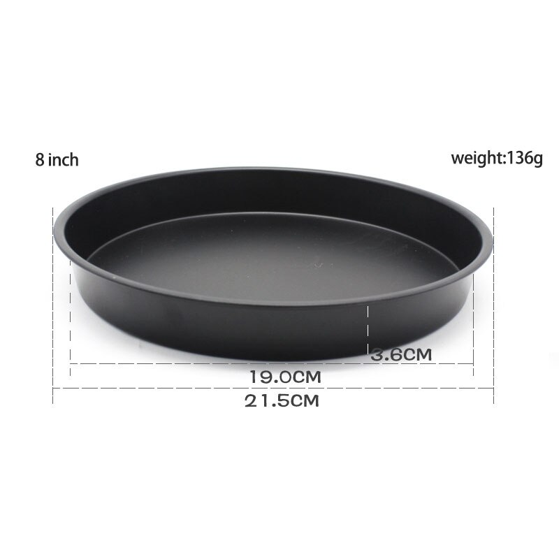 6/8/9 tums kolstål non-stick pizzaplåt tallrik tallrik form bakform bakform rund djup tallrik pizza pan hem bakplåt bakform: 8 tum