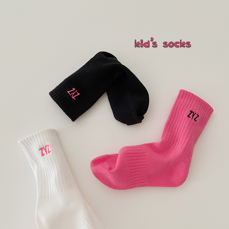 1-8Year 3 Pairs 2022 En Najaar Plaid Tube Sokken Katoen Schattige Meisjes Bloem Sokken: 1090A / S