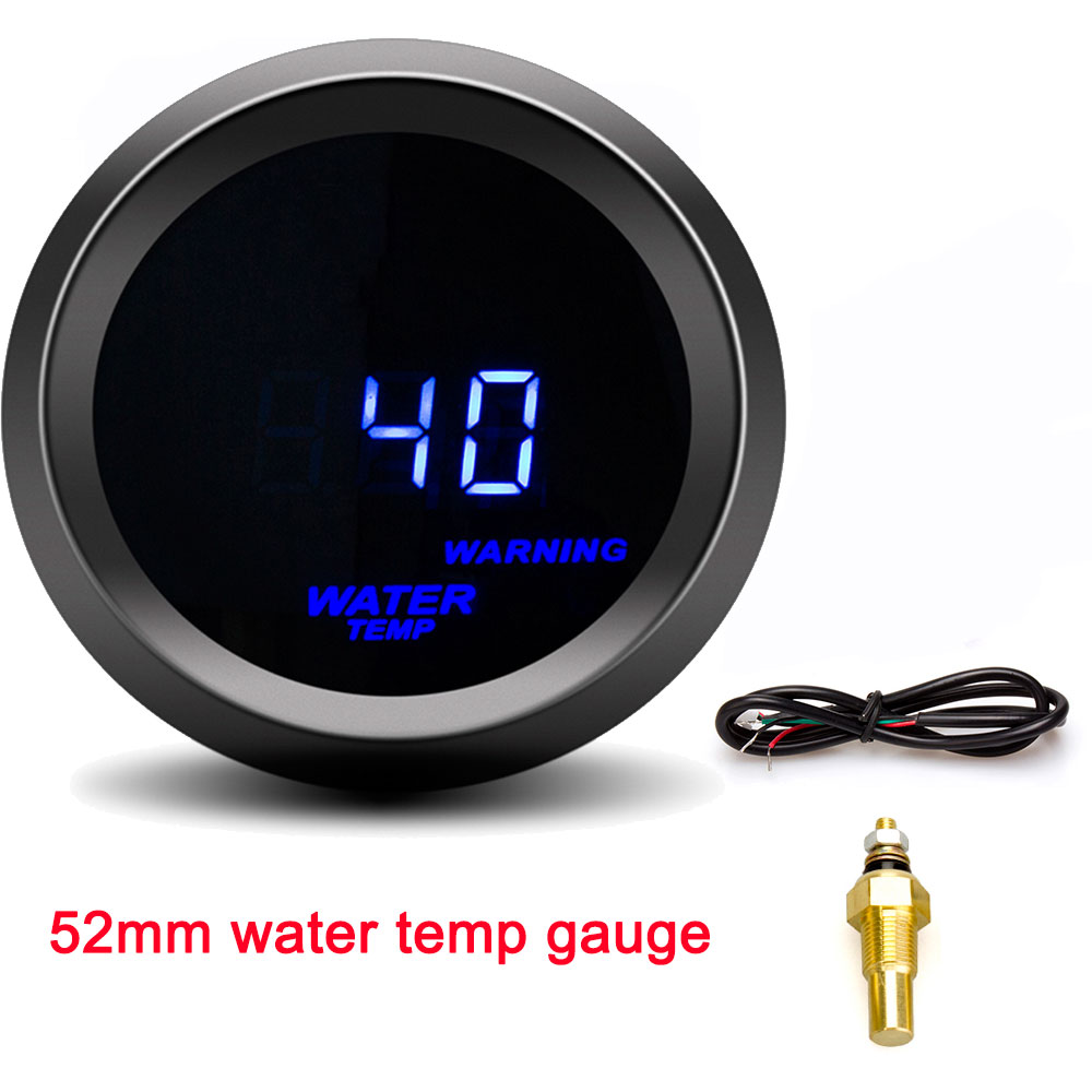 AD 52mm Car Digital Tachometer Turbo Boost Gauge PSI BAR Water Temp Oil Temp Oil Pressure Gauge Voltmeter Rpm Warning Light: Ivory