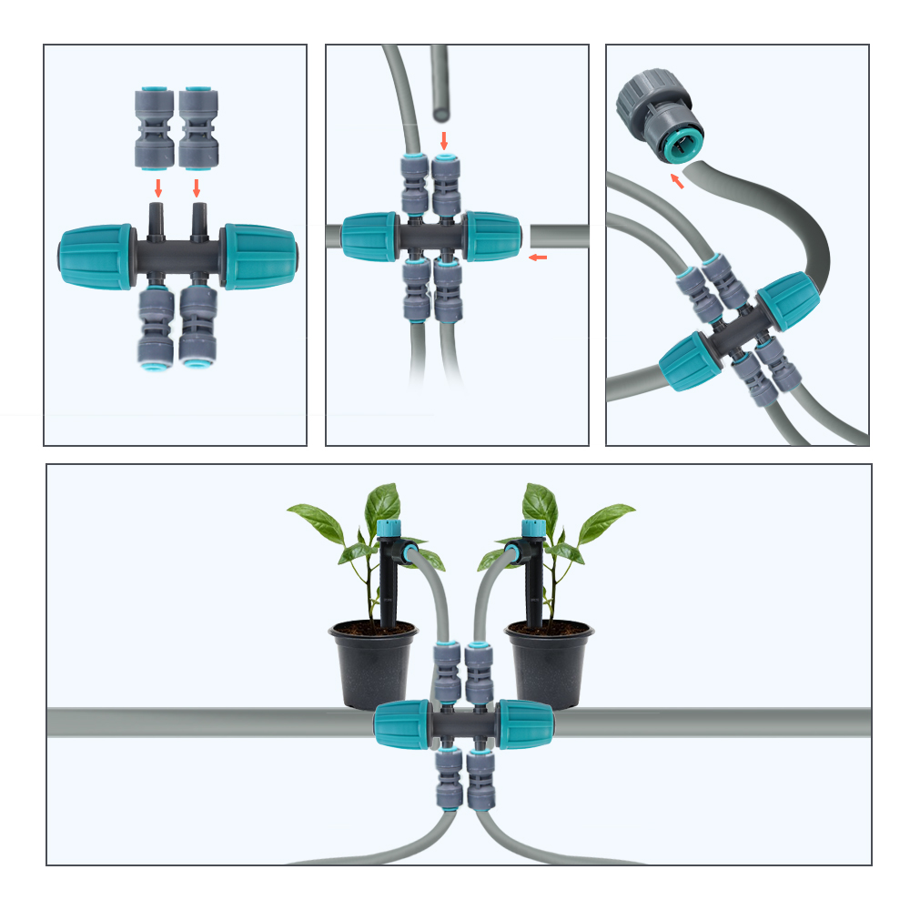 10-60M 13cm Sprinkler Garden Watering Kit 1/2" 1/4" PE Hose Drip Irrigation System 20/40/80/120Dropper Automatic Watering Plants