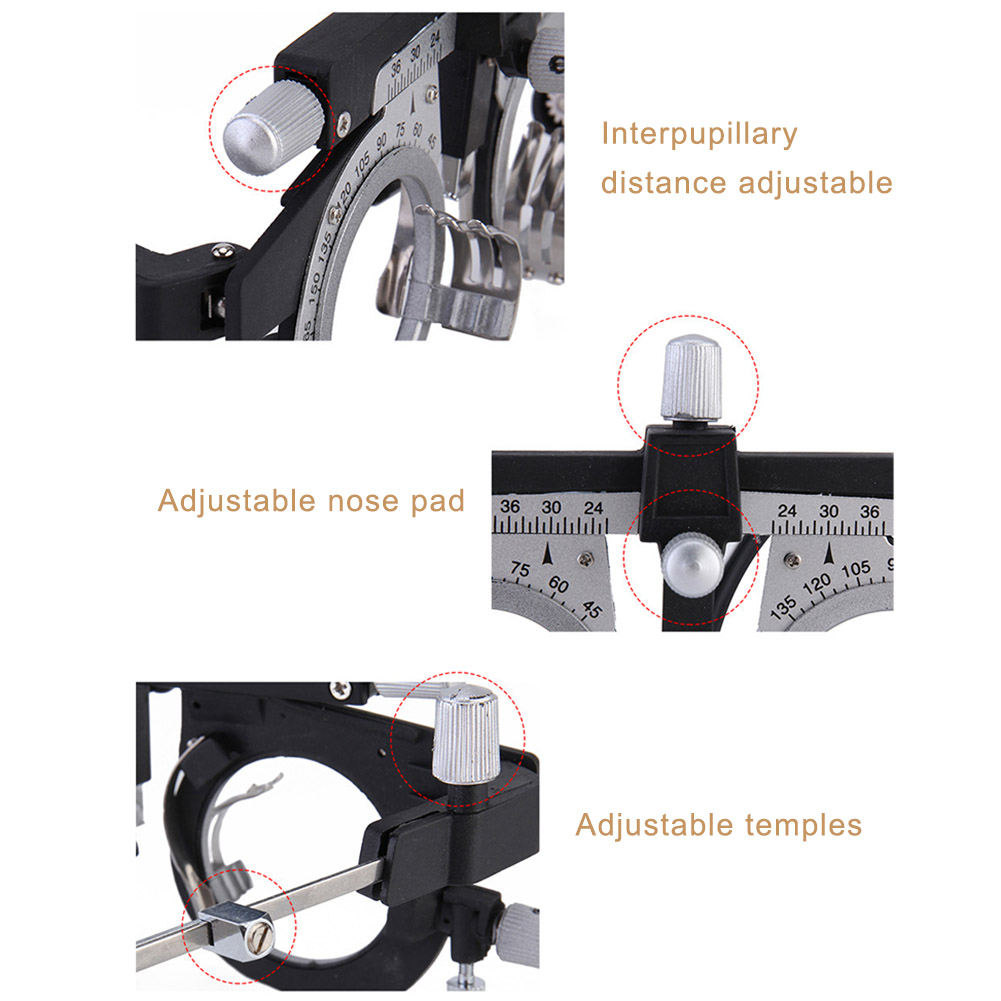 Multifunctional Adjustable Universal Ultra Optical Titanium Eye Test Ergonomic Trial Lens Frame PD Optometry Tools