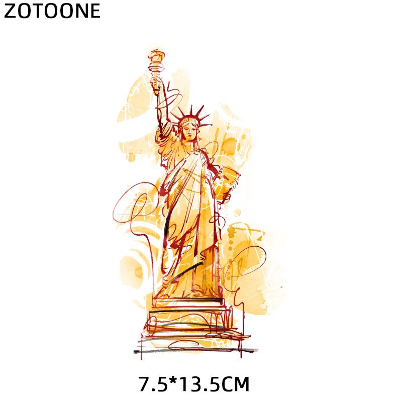 Zotoone Kleurrijke Londen Vrijheidsbeeld Patches Ijzer Op Transfers Voor Kleding T-shirt Diy Kids Camera Stickers Warmteoverdracht: ZT1963