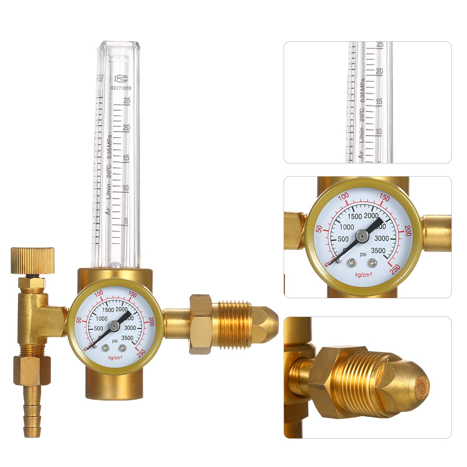 Flödesmätare argon koldioxid co₂ mig tig flödesmätare reglerventil gasregulator tryckreducerare flödesmätare svetstillbehör