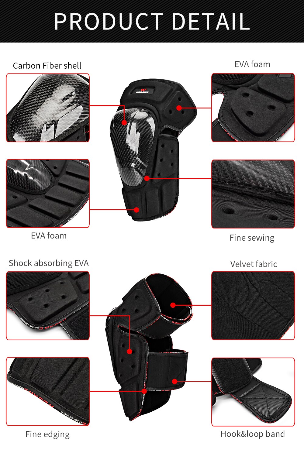 WOSAWE Adult Protective Motocross Knee Pads Gear Snowboard Skateboard Ski MTB Motorcycle Elbow Kneepads Protection Guard Suit
