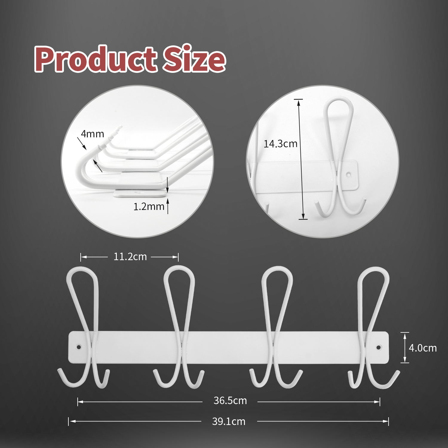 Perchero de montaje en pared con 4 ganchos triples, Perchero de Metal resistente para colgar chaqueta, ropa y sombrero