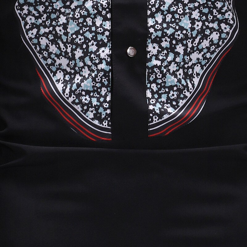 White African Dashiki Print Dress Shirt Men Fahion Mandarin Collar African Clothes Streetwear Casual Camisa Masculina XXL