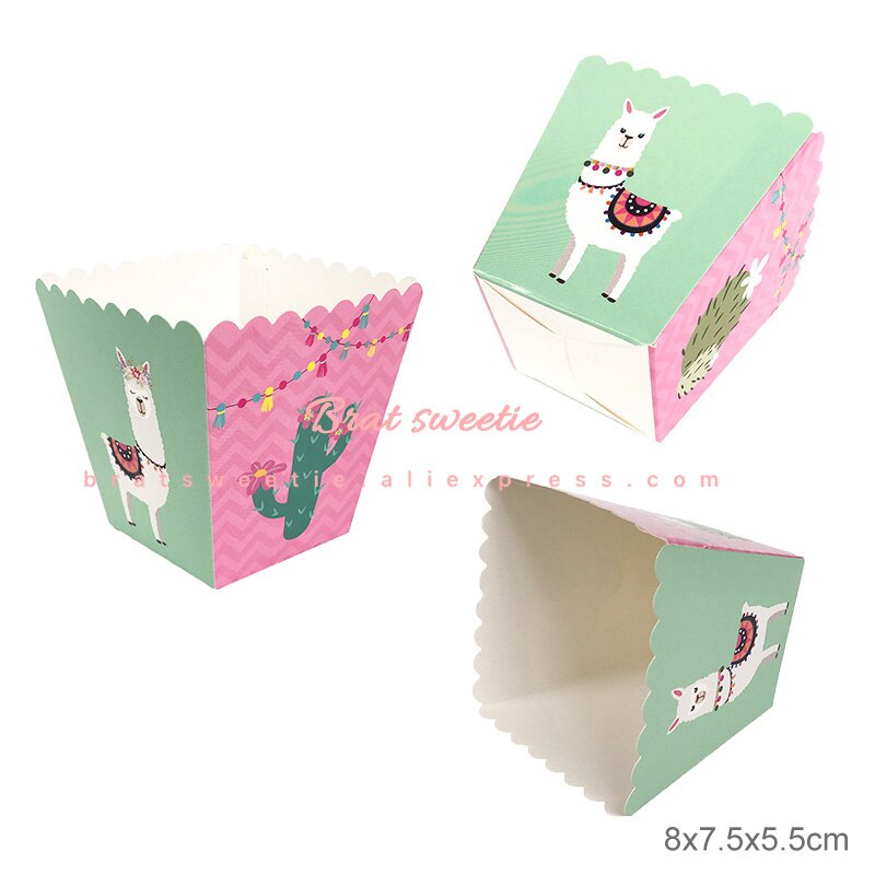 12pcs Mini Llama Popcorn Box for Kids Children Alpaca Theme Birthday Party Baby Shower Party Decoration Supplies Favor: llama popcorn box