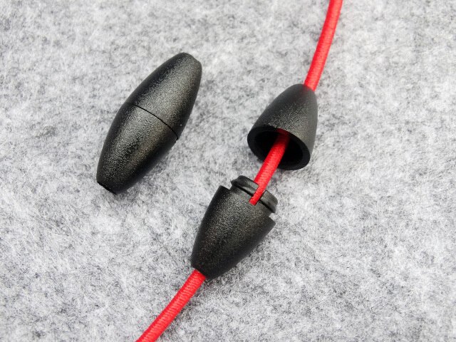 100pcs/lot Black Plastic Lanyard Safety Breakaway Pop Barrel Connectors For Ribbon Lanyards Cord Lock Stopper