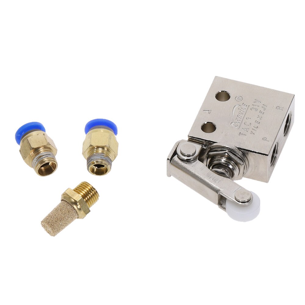 TAC2-31P Exhaust valve 2 Position 3 Way Roller Lever Mechanical Valve Pneumatic valve switch 1/8" Female Thread w Fittings