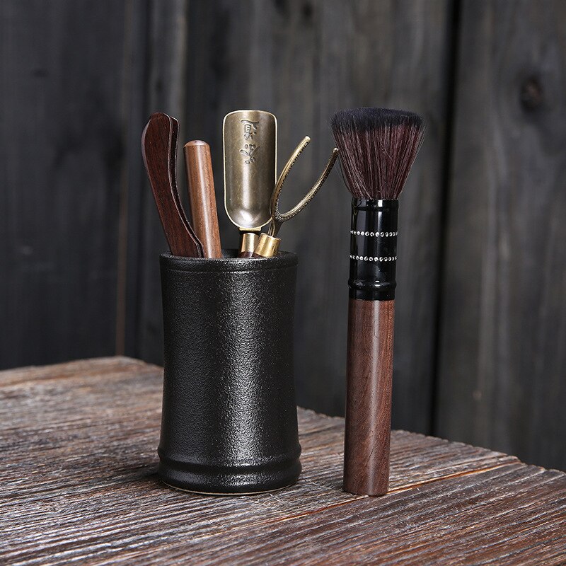 Ceramic Tea Ceremony Six Gentlemen Kung Fu Tea Accessories Black Sandalwood Tea Set Tea Making Tool Tea Clip Tea Needle: color5