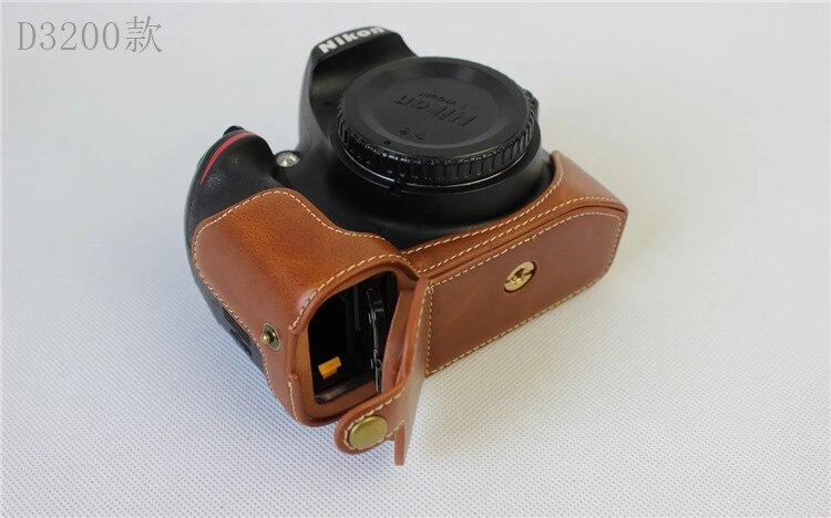 Custodia in pelle Pu versione apertura inferiore Base protettiva per metà corpo per Nikon D7100 D7200 D7500 D3200 D3100 D750 P1000 D810