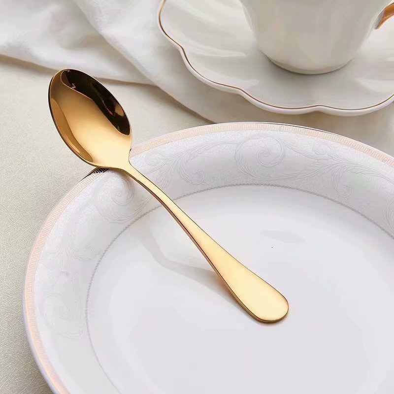 Spklifey guld bestik 24 stk spisestel guld bestik sæt guld ske gafler knive skeer rustfrit stål bestik spisestel