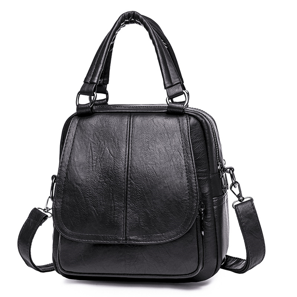Women's Backpack Small Retro Bagpack Multifunctional Big Capacity Shoulder Crossbody Bag Female Travel Back Pack Mini Handbag: Blue