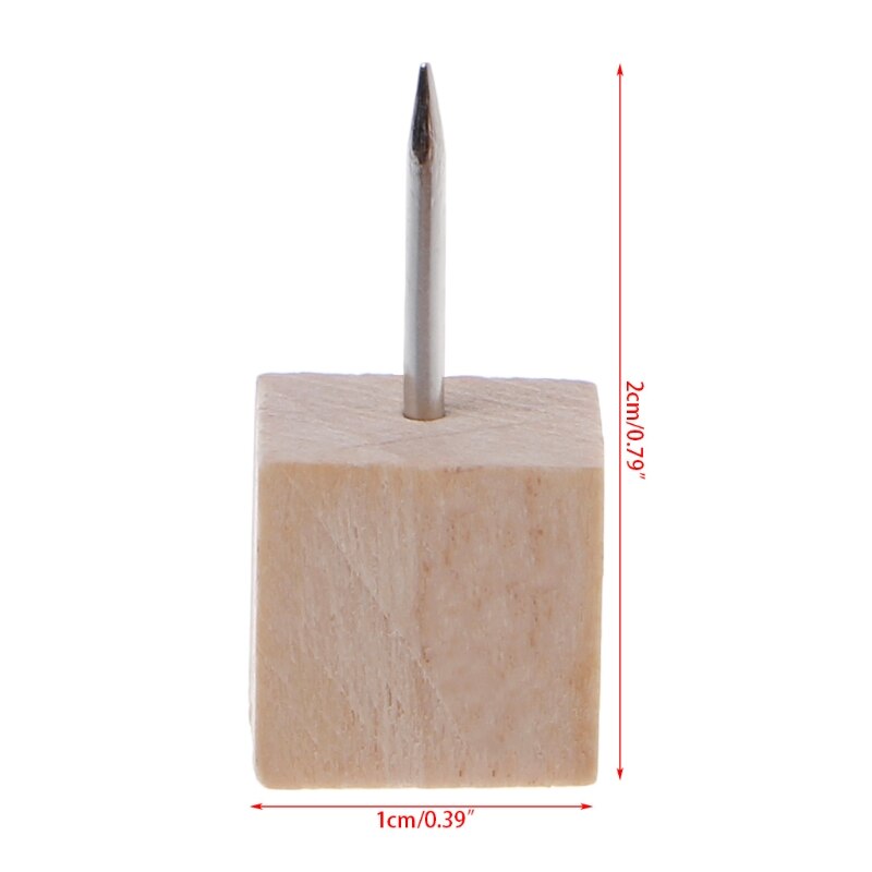 Pacote 1 30 Pcs Percevejo De Madeira Quadrado Decorativo Desenho Empurrar os Pinos de Cabeça De Madeira Novo Design