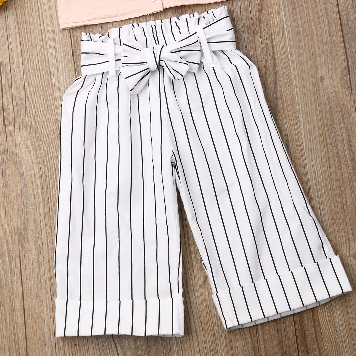 Baby zomerkleding peuter kind babymeisje crop top vest gestreepte wijde broek broek outfit kleding 1-6y