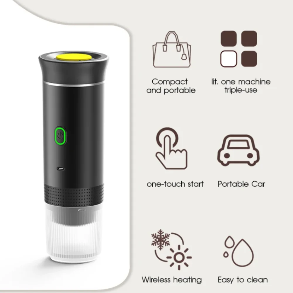 Xiaomi 3 in1 Wireless Electric Portable Espresso Coffee Machine For Car Home Camping Travel Steam Heating Capsule Coffee Maker