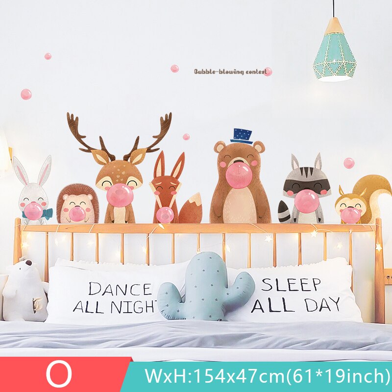 18 styles Large Cartoon Wall Stickers for Kids rooms Baby room Wall Decor Vinyl Removable Wall Decals Home Mural Home Decoration: O
